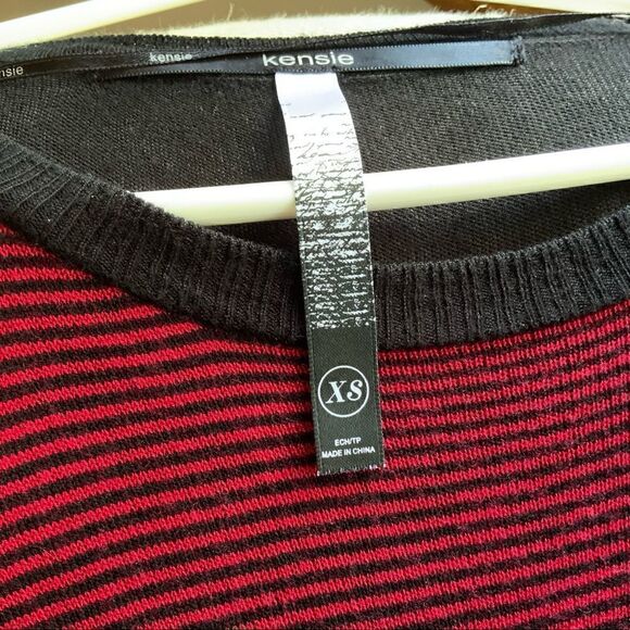 Kenzie Black and Red striped Lite Weight Sweater - Picture 5 of 15